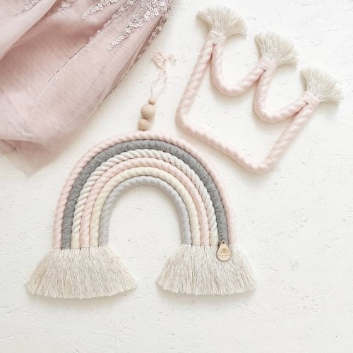delicate macrame rainbow