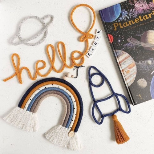 cosmic rainbow macrame