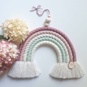 MIMOMO - PASTEL RAINBOW MACRAME FOR CHILDREN'S ROOM 5 COLORS