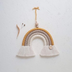 MIMOMO - MUSTARD RAINBOW MACRAME FOR CHILDREN'S ROOM 4 COLORS