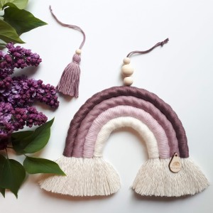MIMOMO - PLUM RAINBOW MACRAME FOR CHILDREN'S ROOM 4 COLORS