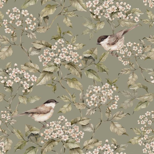 wallpaper with birds and flowers