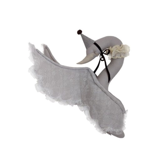 linen swan on the wall love me decoration