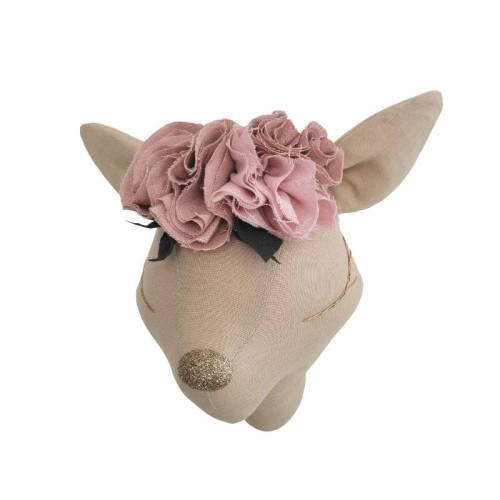 beige linnen deer on the wall