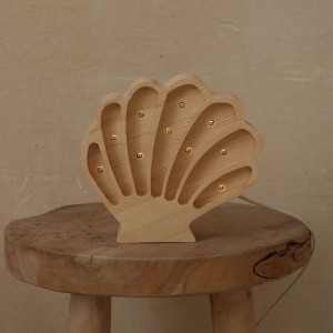 LITTLE LIGHTS - SEASHELL LAMP COASTAL WOOD