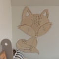 wooden fox on the wall