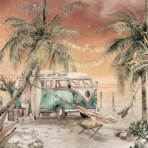 MALUMI - WALLPAPER SURF CAMP TURQUOISE 