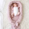 linen baby nest with bow