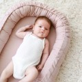 pink linen baby nest