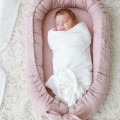 linen baby nest with bow
