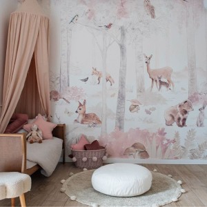 MALUMI - WALLPAPER WOODLET FAMILY PINK
