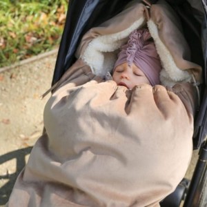 BABYLY - STROLLER FOOTMUFF VELVET BEIGE