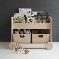 wooden shelf on wheels