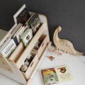 wooden shelf on wheels