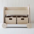 wooden shelf on wheels