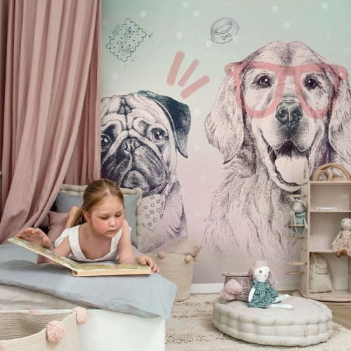 wallpaper doggies pink