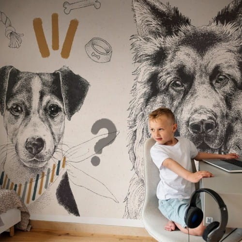 wallpaper doggies mustard