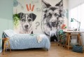 wallpaper with dogs blue